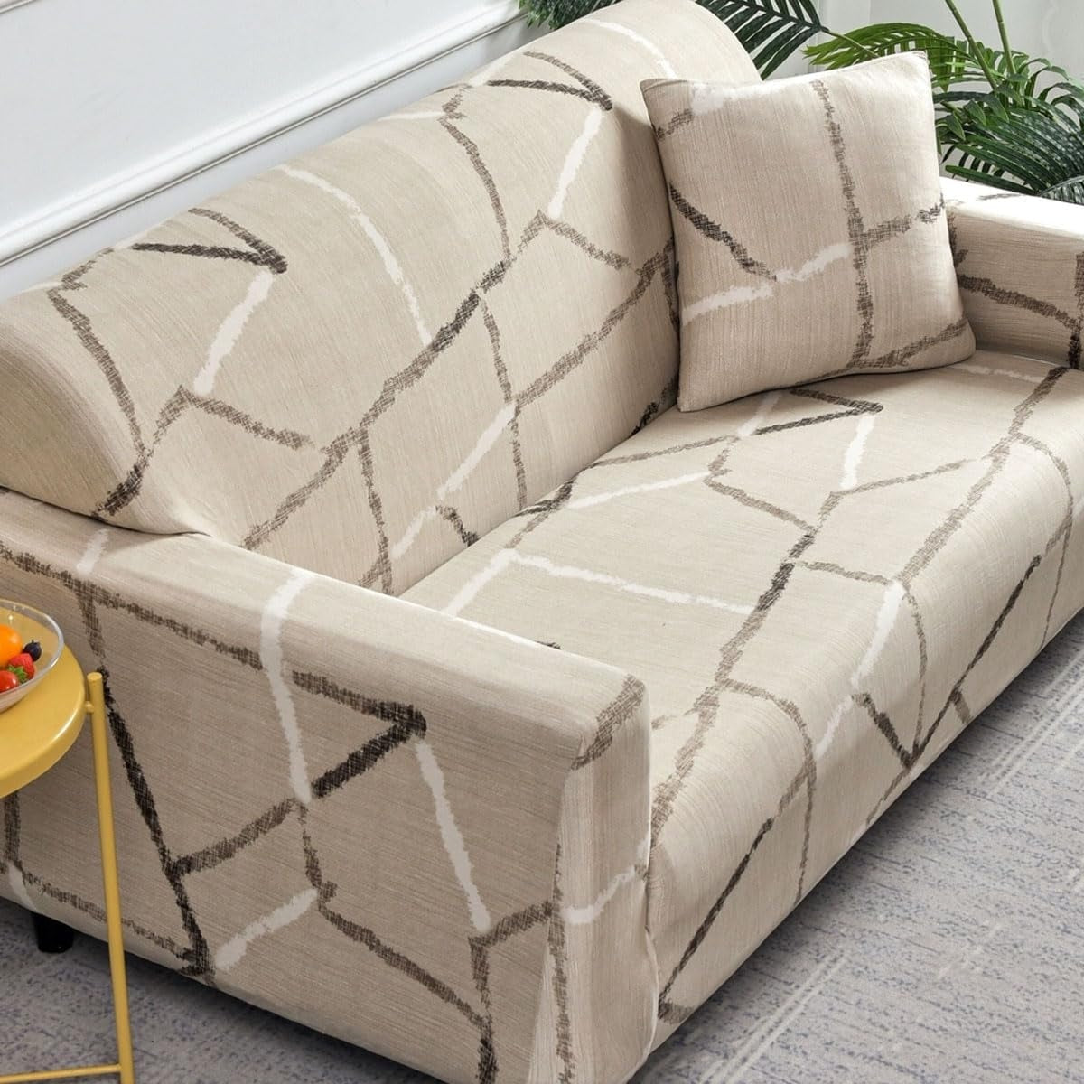 Copertura Universale Elasticizzata per Divani da Uno a Quattro Posti con Fantasia Stampata Versione Tre Posti 190¨C230 cm
